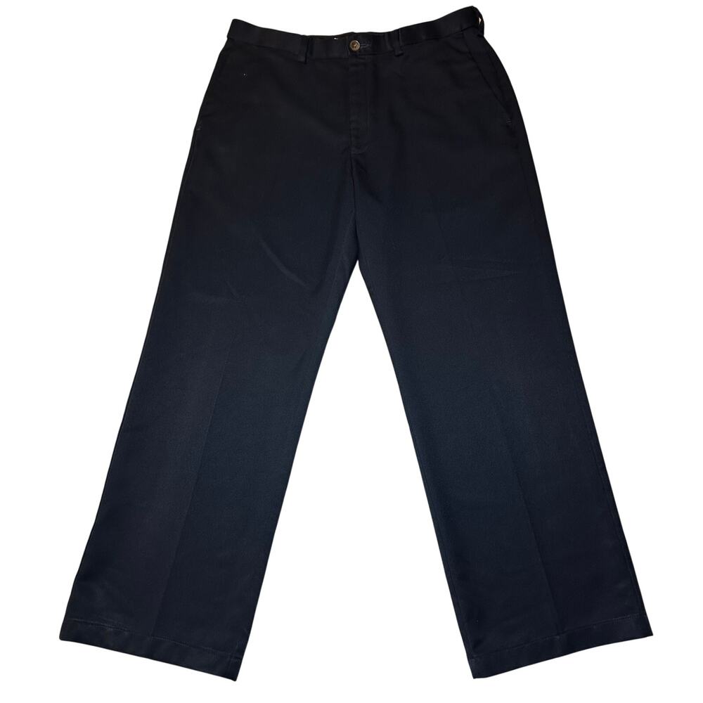Haggar Cool 18 Dress Pants Mens Size 36x32 BlueClassic Fit Flat Front Polyester